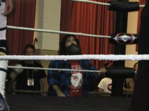 Quite the surprise - guest ringside enforcer Mick Foley!