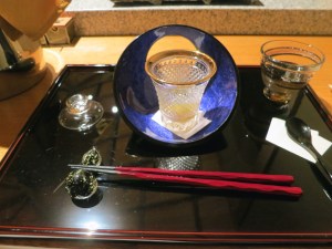 Opening appetizer of Junsai with Sea Urchin.